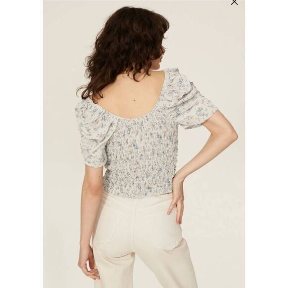RTR Slate‎ & Willow Women's Ruched Puff Sleeve Floral Top Size Small - Picture 3 of 7